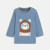 Baby boy's blue long-sleeve animal T-shirt