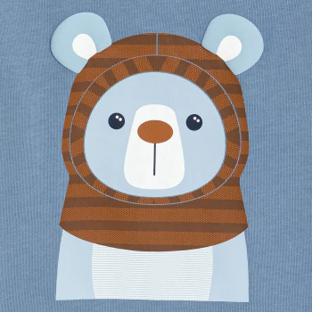 Baby boy's blue long-sleeve animal T-shirt