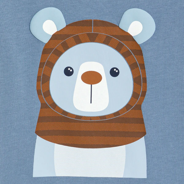 Baby boy's blue long-sleeve animal T-shirt