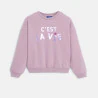 Girl's mauve metallic slogan sweatshirt