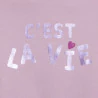 Girl's mauve metallic slogan sweatshirt