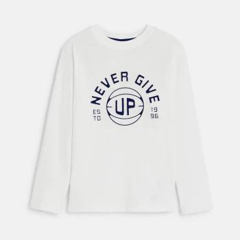 Boy's white slogan T-shirt
