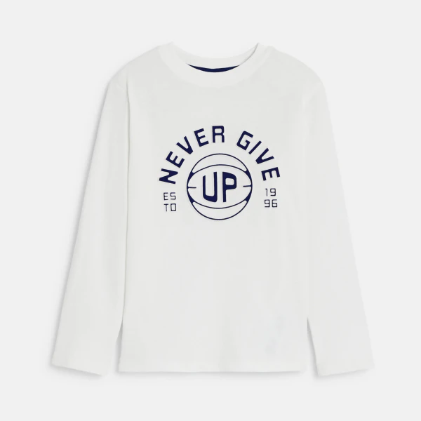 Boy's white slogan T-shirt