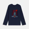 Boy's navy blue rocket T-shirt