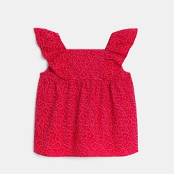 توب بحمالات مكشكشة باللون...