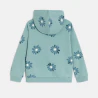 Girl's plain green hoodie with flower motif