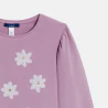 Girl's mauve T-shirt with sequin motif