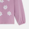 Girl's mauve T-shirt with sequin motif