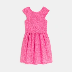 فستان أنيق بدون أكمام باللون الوردي للفتيات