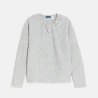 Girl's grey sparkly jumper with bow detail