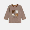 Baby boy's brown bear T-shirt with long sleeves