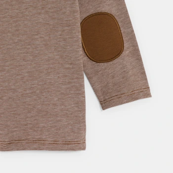 تيشيرت بأكمام طويلة بطبعة دب باللون البني للأولاد