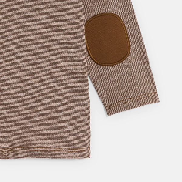 Baby boy's brown bear T-shirt with long sleeves