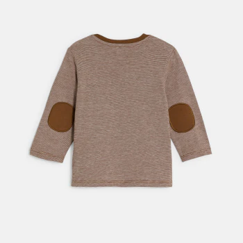Baby boy's brown bear T-shirt with long sleeves
