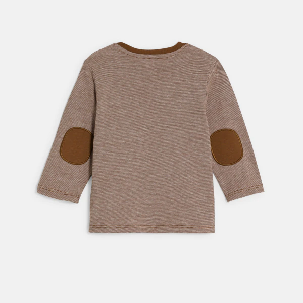 Baby boy's brown bear T-shirt with long sleeves