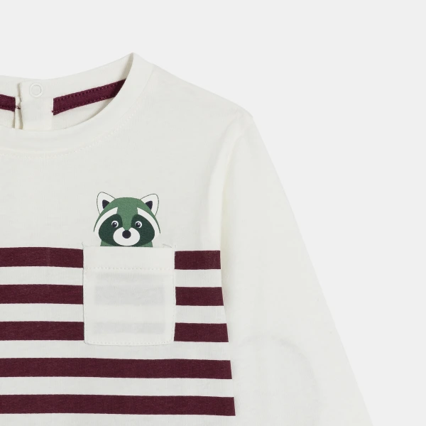 تيشيرت بأكمام طويلة مخطّط باللون الأرجواني للأولاد الصغار تيشيرت بأكمام طويلة مخطّط باللون الأرجواني للأولاد الصغار