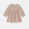Baby girl's long-sleeve floral dress and white leggings