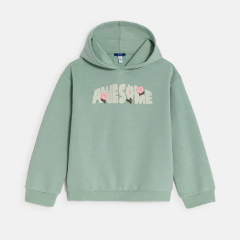 Girl's pastel green slogan sweatshirt
