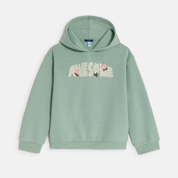 Girl's pastel green slogan sweatshirt