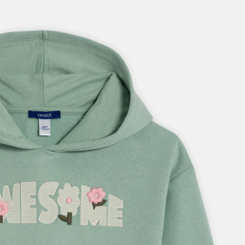 Girl's pastel green slogan sweatshirt