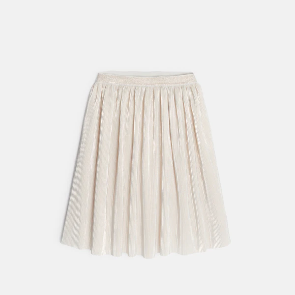 Girl's shiny glitter pleated skirt