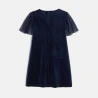 Girl's navy blue smooth velvet dress