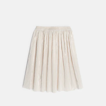Girl's shiny glitter pleated skirt