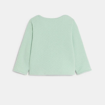 سترة بوجهين وأزرار كبس مع رسوم أزهار، باللون الأزرق للفتيات الصغيرات