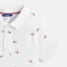 Boy's white printed jersey polo shirt
