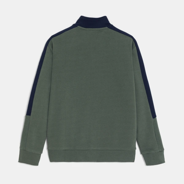 سويت شيرت ثنائي اللون كاكي للأولاد سويت شيرت ثنائي اللون كاكي للأولاد