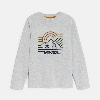 Boy's grey motif T-shirt