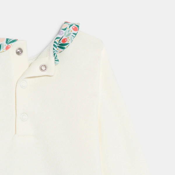 فستان 2 في 1، من الصوف الناعم والدنيم، باللون الأبيض للفتيات الرُضع فستان 2 في 1، من الصوف الناعم والدنيم، باللون الأبيض للفتيات الرُضع