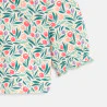 Baby girl's blue floral blouse with ruffle collar