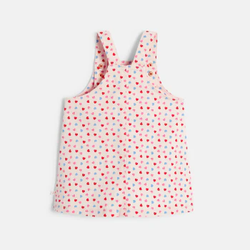 Baby girl's pink heart dungarees