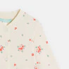 Baby girl's beige printed fleece baseball jacket
