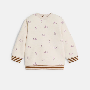 Baby boy's white fleece vegetable jumper