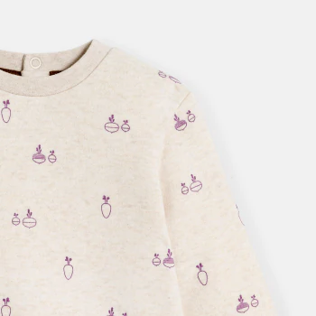 Baby boy's white fleece vegetable jumper