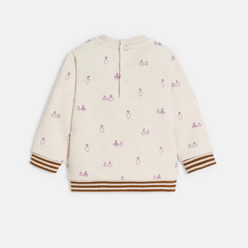 Baby boy's white fleece vegetable jumper