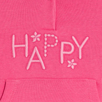 Baby girl's pink embroidered fleece hoodie