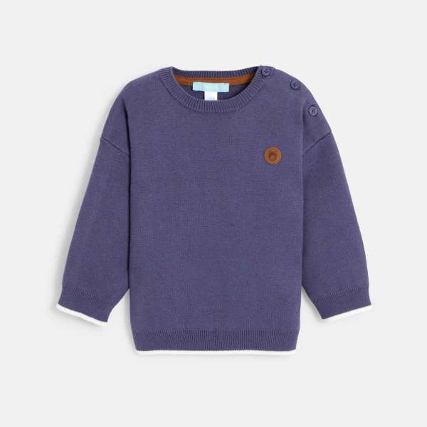 Baby boy's blue knitted jumper