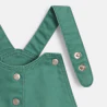 Baby girl's green cotton poplin dungaree dress