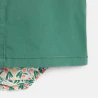 Baby girl's green cotton poplin dungaree dress