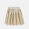 Girl's gold embroidered jacquard skater skirt
