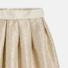 Girl's gold embroidered jacquard skater skirt