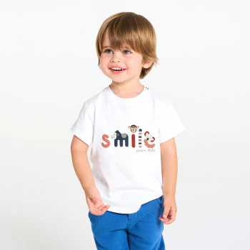 Baby boy's white animal T-shirt