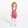 Baby girl's pink corduroy short dungarees