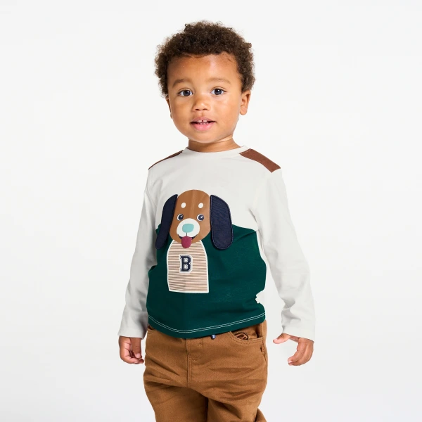 تيشيرت باللون الأخضر وألوان أخرى مع صورة حيوان للأطفال الرضع تيشيرت باللون الأخضر وألوان أخرى مع صورة حيوان للأطفال الرضع