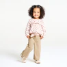 Baby girl's beige wide-legged corduroy trousers
