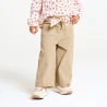 Baby girl's beige wide-legged corduroy trousers