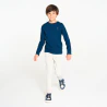 Boy's plain teal blue long-sleeve T-shirt